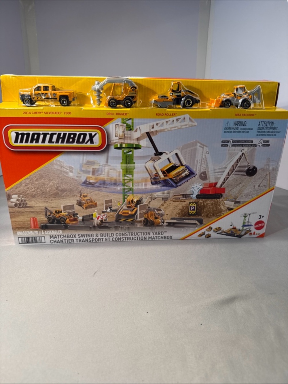 Mattel Matchbox Yellow Construction Playset with Mini Vehicles